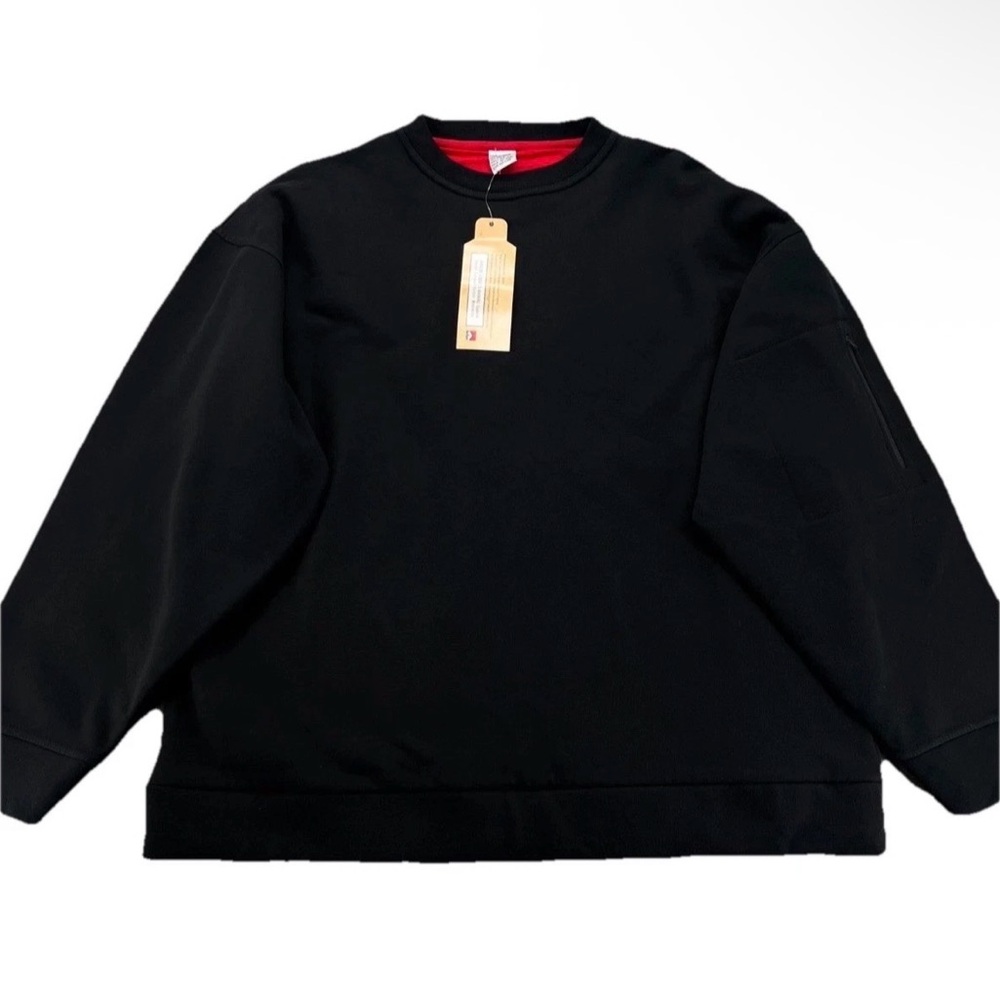 Marlboro Black Crewneck Sweater with Red Inner Trim